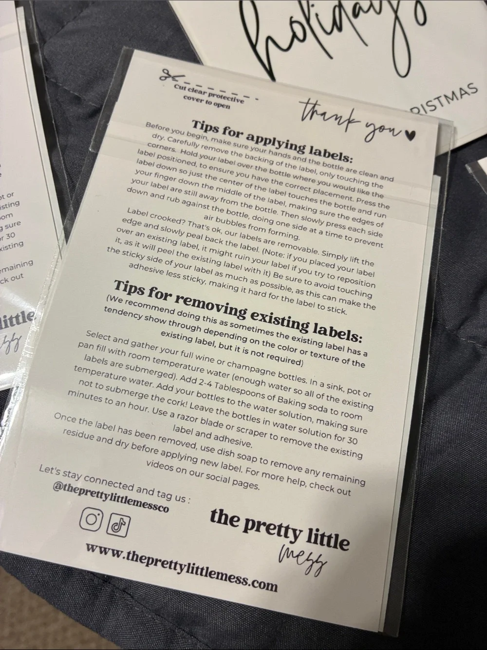 Wine 🍷 Label Sticker Pack of 5 - Black & White Typographic Designs - Humorous